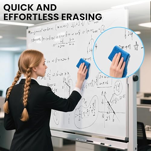 Miniatura 10 de Marcadores básicos de borrado en seco, (punta de cincel, 32 unidades, negro), marcadores de pizarra blanca de bajo olor para escuela, oficina y hogar
