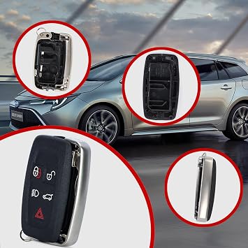 Beefunny 2 Pack Key Shell Case Replacement for Land Rover LR2 LR4 Discovery 2010 2011 2012 2013 2014 2015 Range Rover Evoque Sport Key fob Shell 5 Buttons