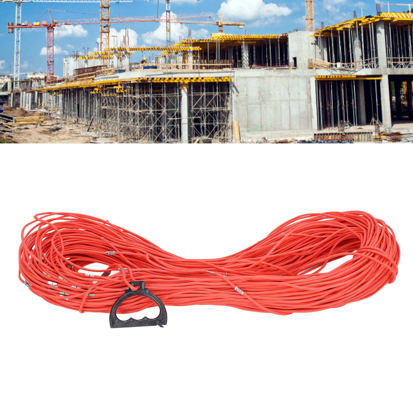 Kuuleyn Deep Well Measuring Rope 100m Nylon Multifunctional Railway Road Measuring Rope for Engineering Construction