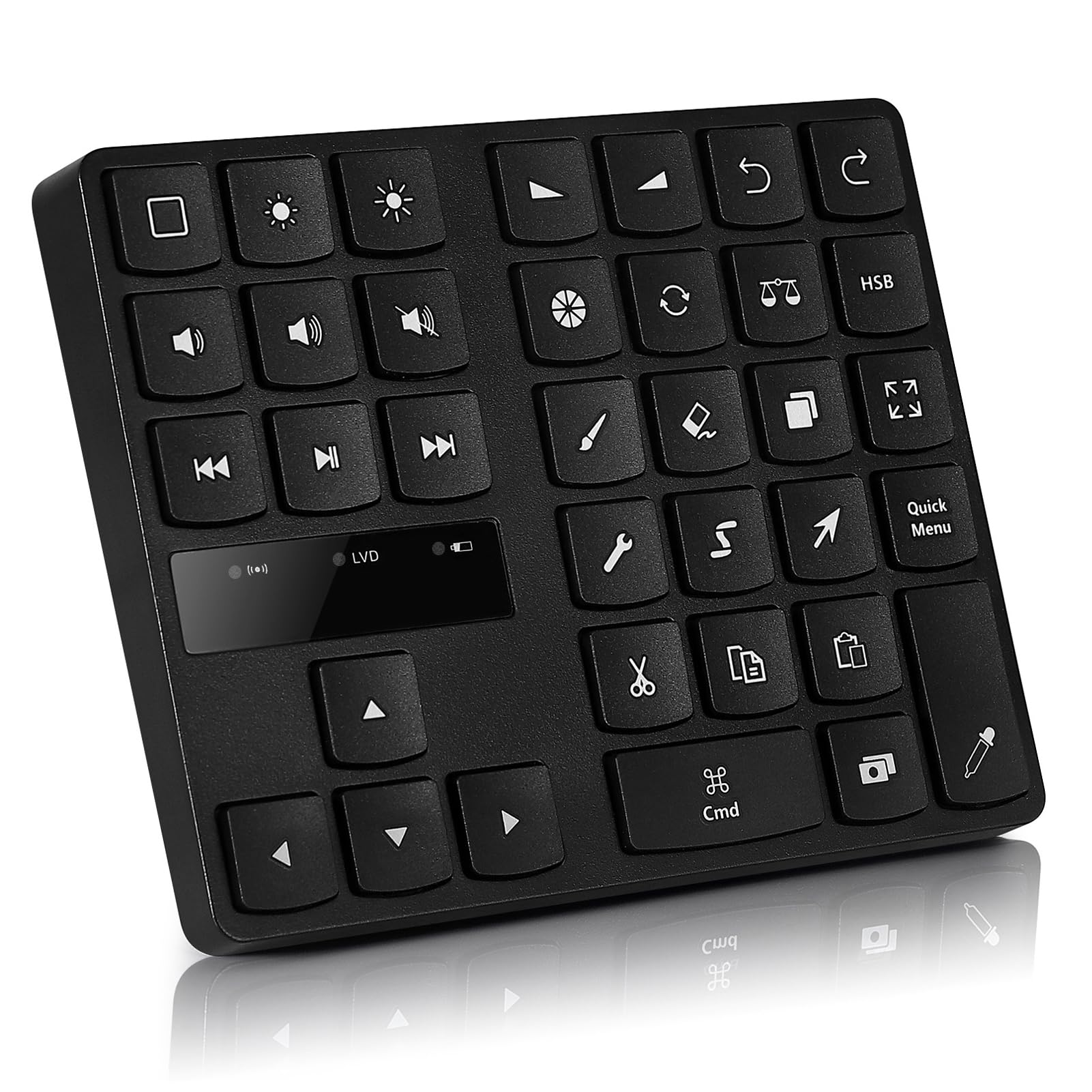 Clavier de dessin ergonomique à une main BT pour tablette graphique et OS - 7