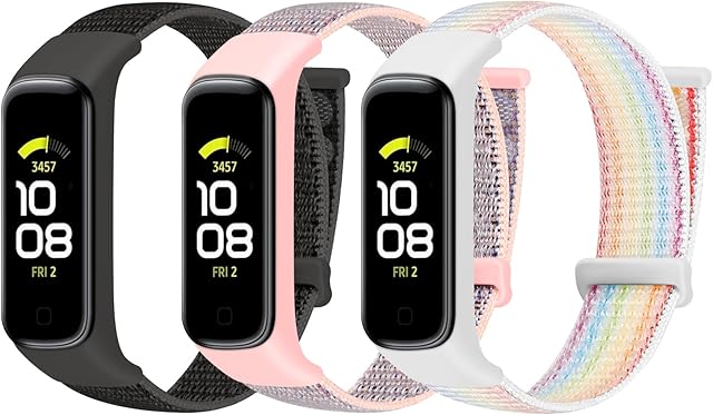TumpCez Solo Loop Nylon Straps Only Compatible with Samsung Galaxy Fit 2 Strap for Women Men, Adjustable Lightweight Breathable Comfortable Sports Replacement Wristband for Samsung Galaxy Fit2 SM-R220
