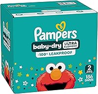 Vista 13 de Pañales Pampers Baby Dry - Talla 2, 186 unidades, pañal desechable absorbente para bebé (el empaque puede variar)