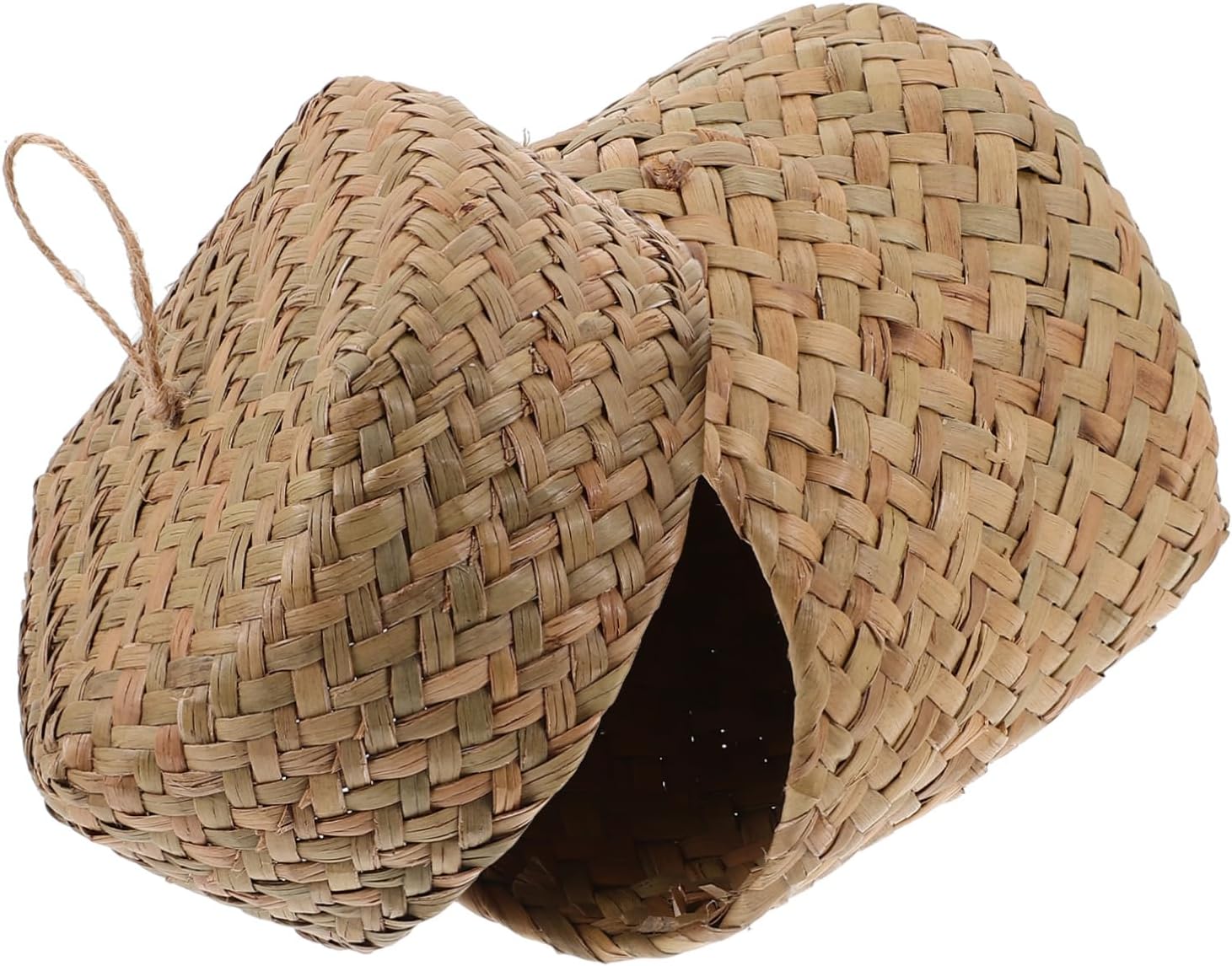 Unomor 4pcs Handmade Seagrass Basket Lid Small Storage Basket Living Room Decor Candy Holder