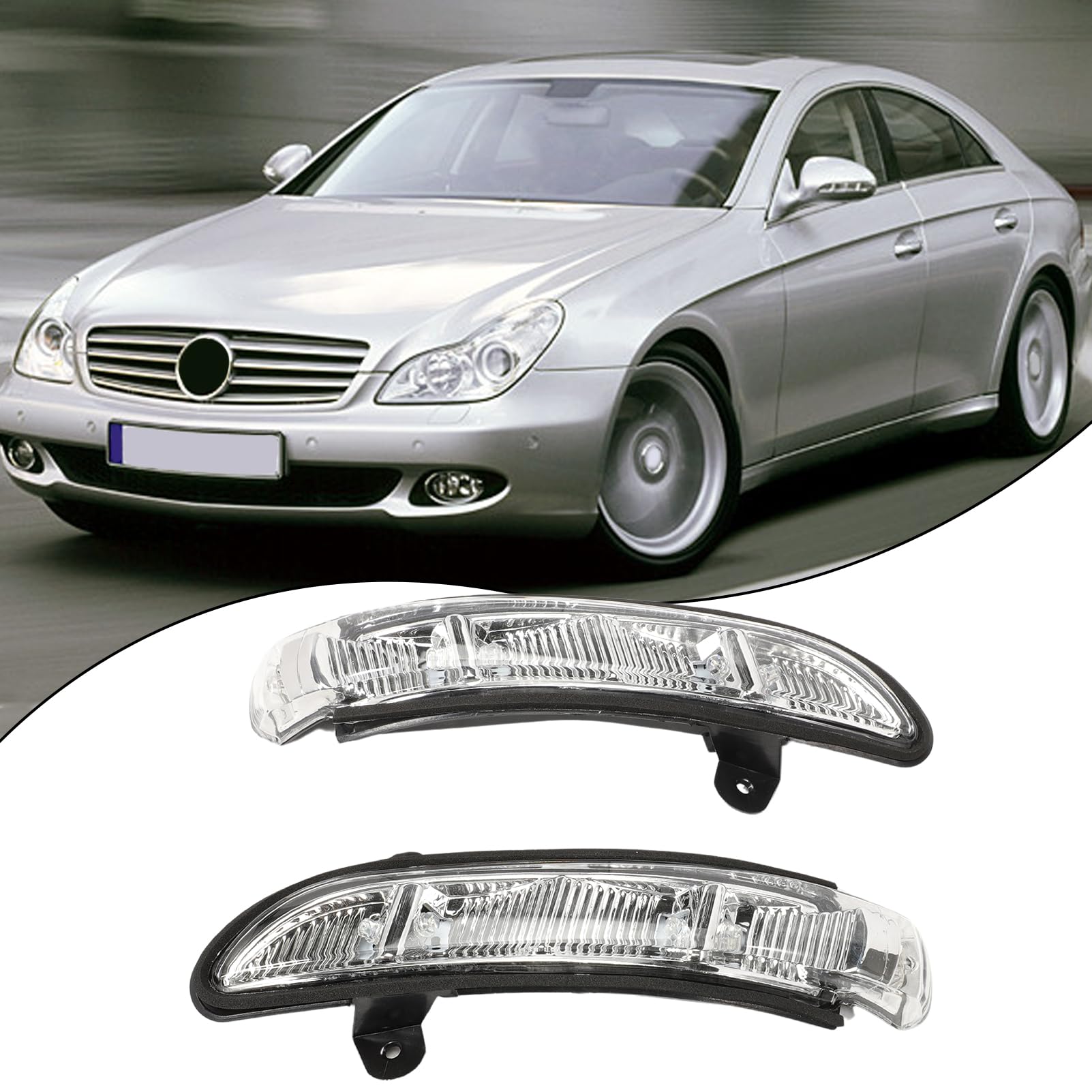 1 Paar Blinkerleuchten Link+Recht für CLS C219 E-Klasse W211 S-Klasse W221 C216 Aussenspiegel Spiegelblinker Blinkleuchten glasklar LP-5278 A2198200521
