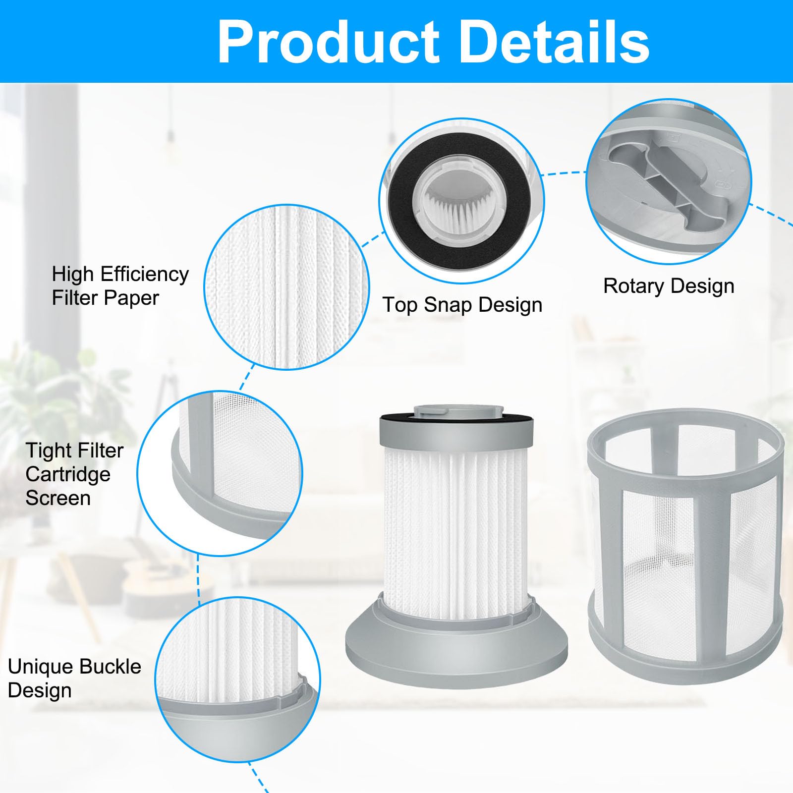 Bissell Vacuum Filters - 4 Pack Replacement -3 Bissell Vacuum Filters - 4 Pack Replacement -3