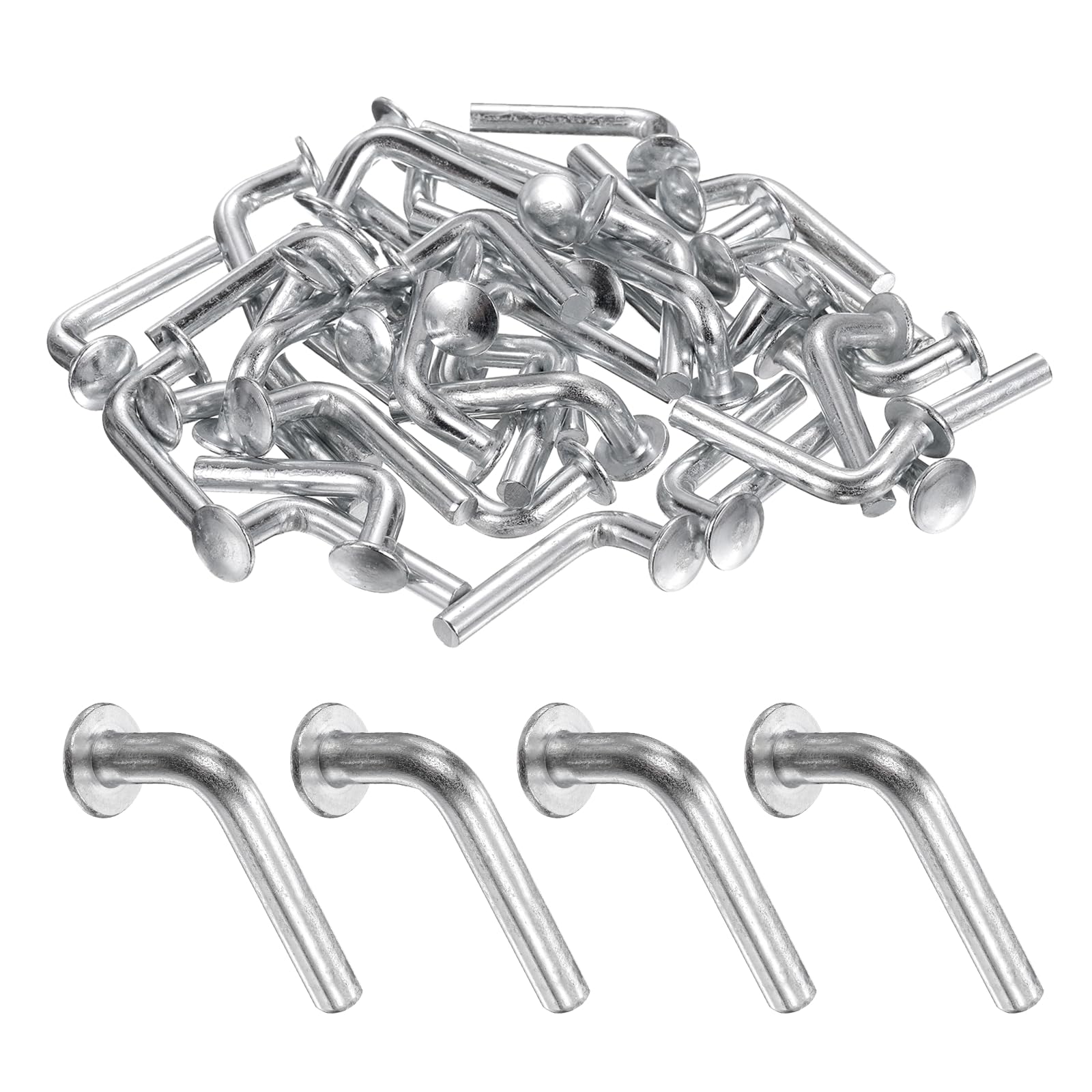 sourcing map 50 Pack Pallet Rack Drop Pin, 1.22 x 0.23 Inch Pallet Rack Safety Bolt Round Head J Bolt Universal Pins for Warehouse Racks and Shelving Units