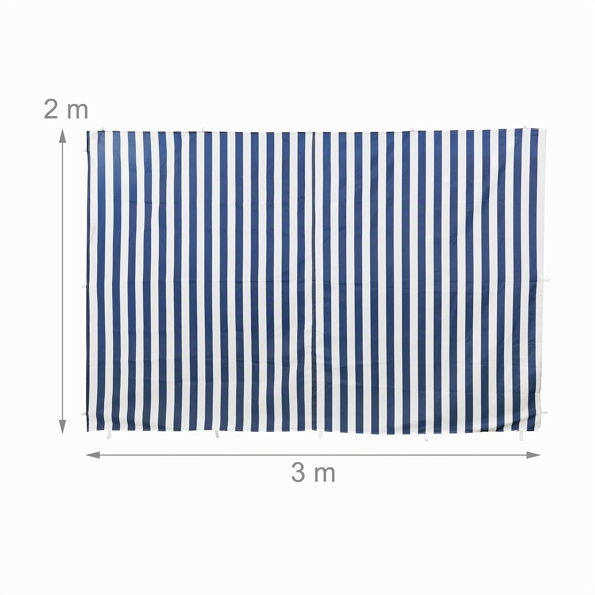 Relaxdays Laterales Carpa 3x4m, Set de 3, Impermeables, Cerramientos con Cierre de Contacto, Poliéster, Azul y Blanco