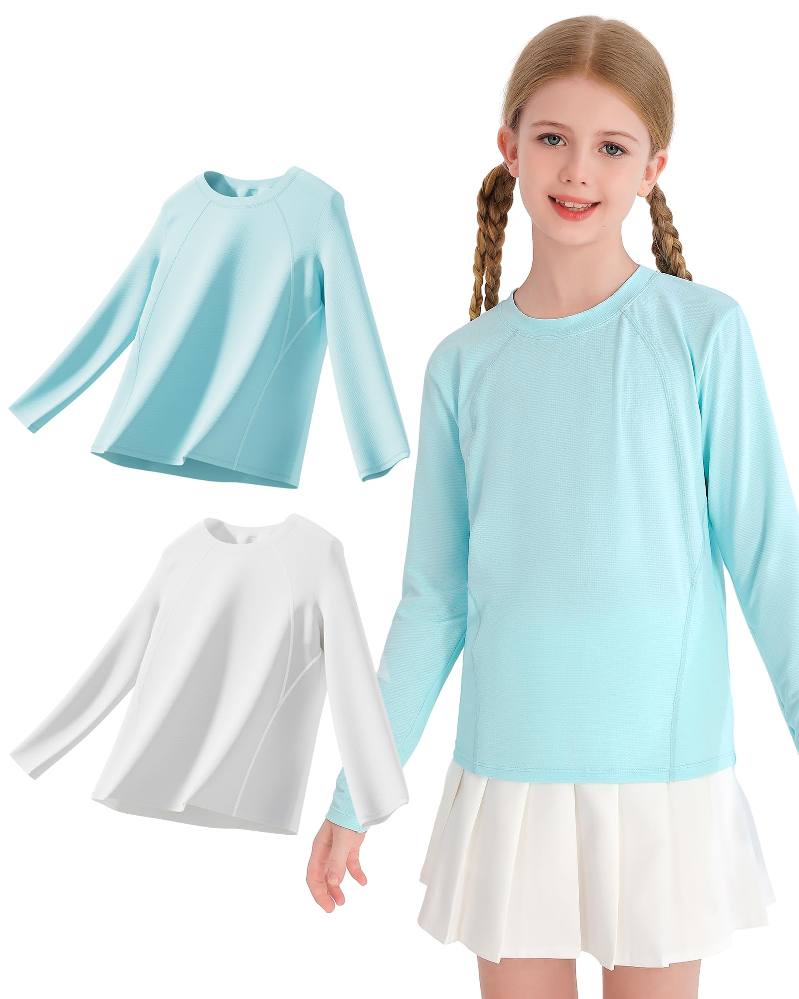 Angel season Rashguard für Mädchen, Schwimmshirt, langärmelig, Badeanzug, Mädchen, UV-Schutz, UV-Schutz, Teenager, Sonnenshirt, Rashguard-Top