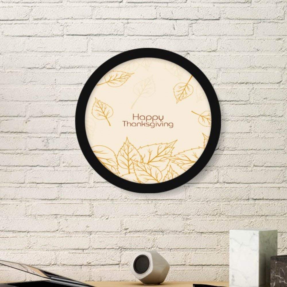 Feuille motif Thanksgiving peintures stickers muraux ronds noirs pour la maison