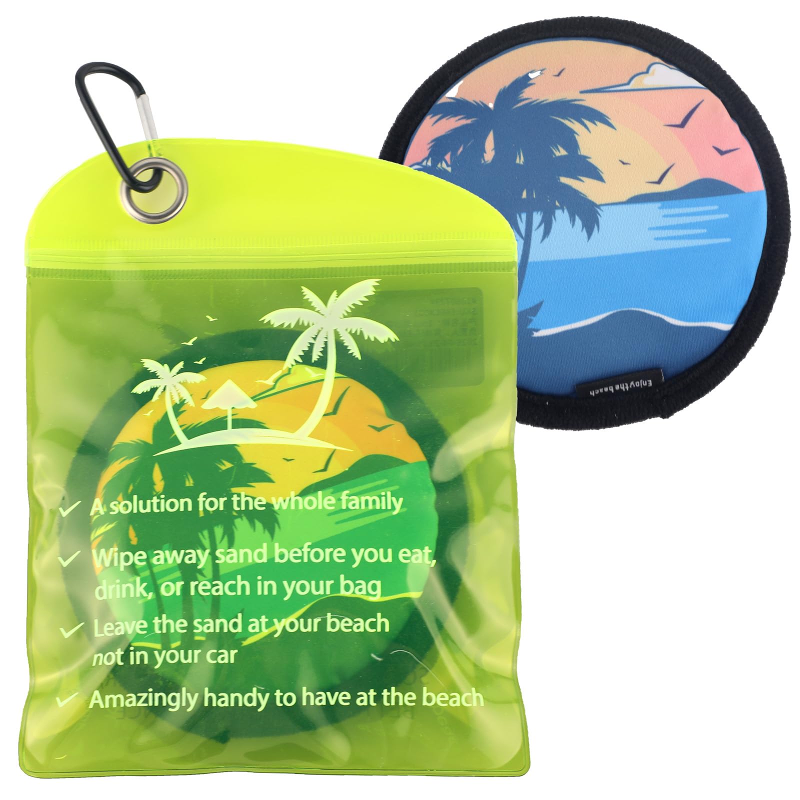 lasuroa Sand Remover for Beach, Talc-Free Sand Removal Bag Pouch Wipe Off Mitts Brush Brush Beach Vacation Essentials Trip Must Haves Gifts Accessories for Family Kids Women Feet Swimsuits