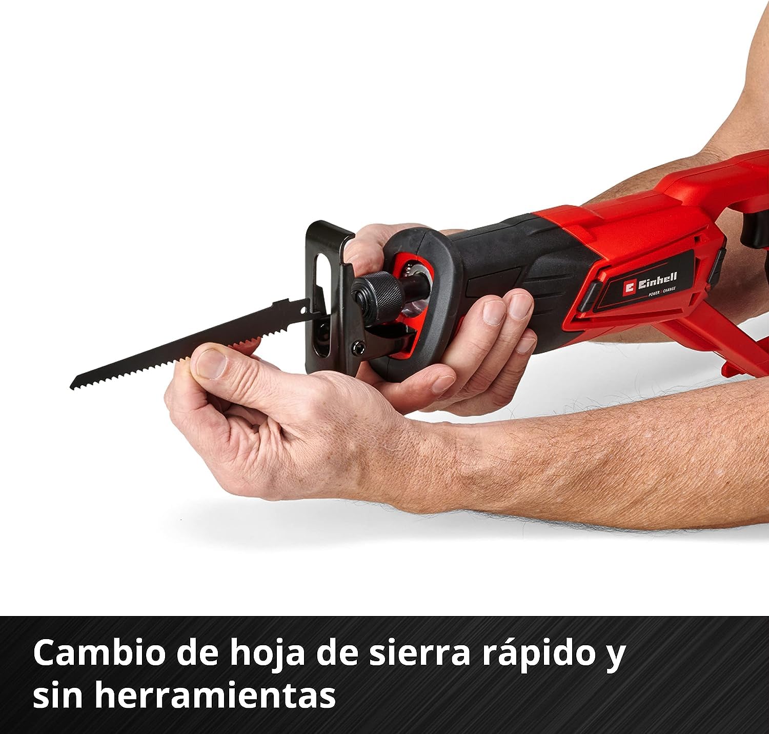 Einhell Sierra de sable inalámbrica - TE-AP 18/22 Li-solo, con Power X Change - 18 V, 2600 1 / min máx., 100 mm máx, hoja de 8 cm incluida. motor Triathlon. No incluye batería ni cargador