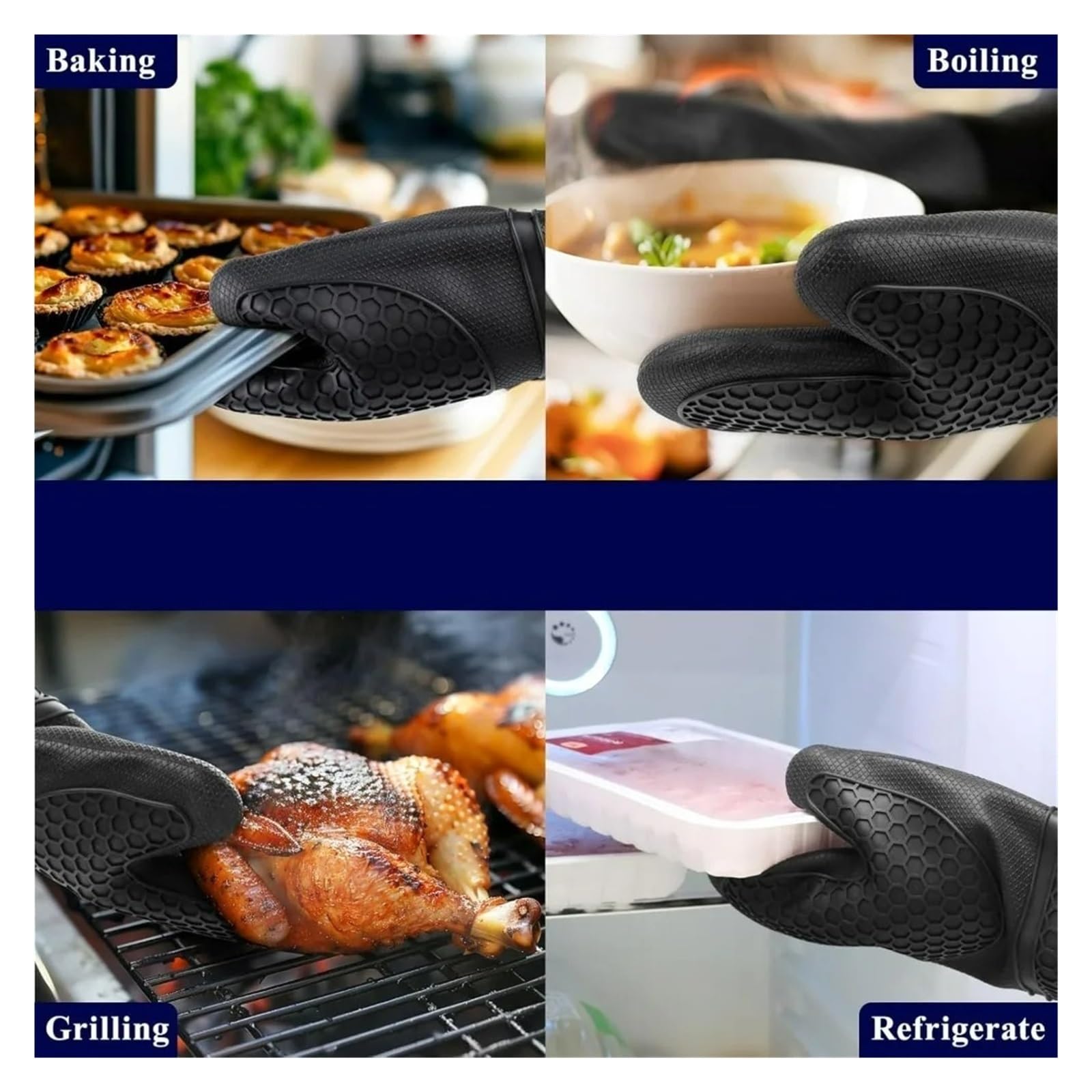Gants de Four, Compatible avec Kitsure, Lot de 2 en Silicone