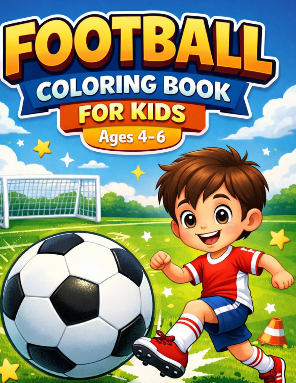 Football Coloring Book for Kids Ages 4–6: Fun, Easy & Cute Soccer Coloring Pages for Little Champions