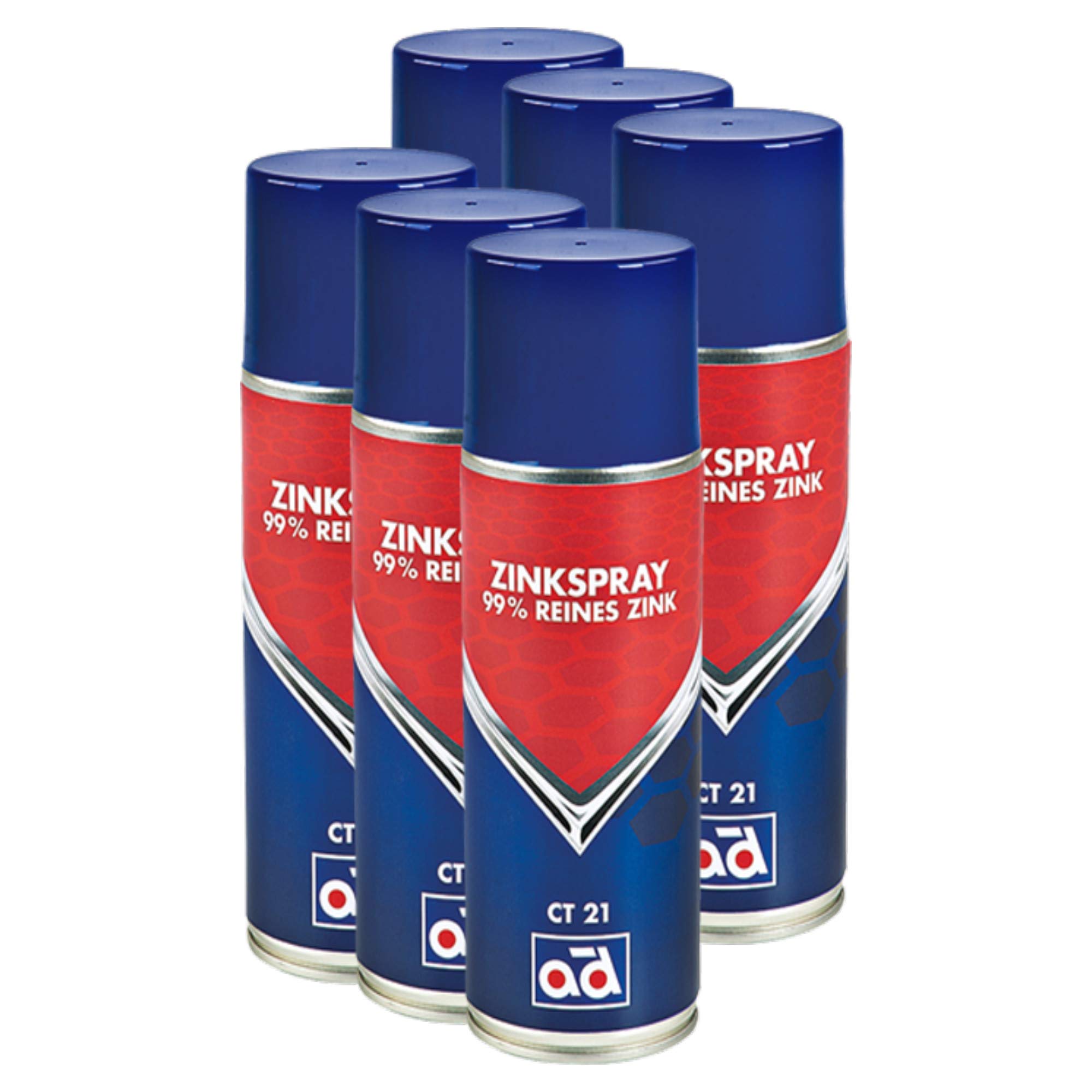 6X Zink-Spray Ct 21 400ml Aerosoldose Spraydose Spray Auto Zink Lackspray Rostschutz Rost Zinkspray Karosserie Grundierung Hitzebeständig Bremsen Rostumwandler 41619057