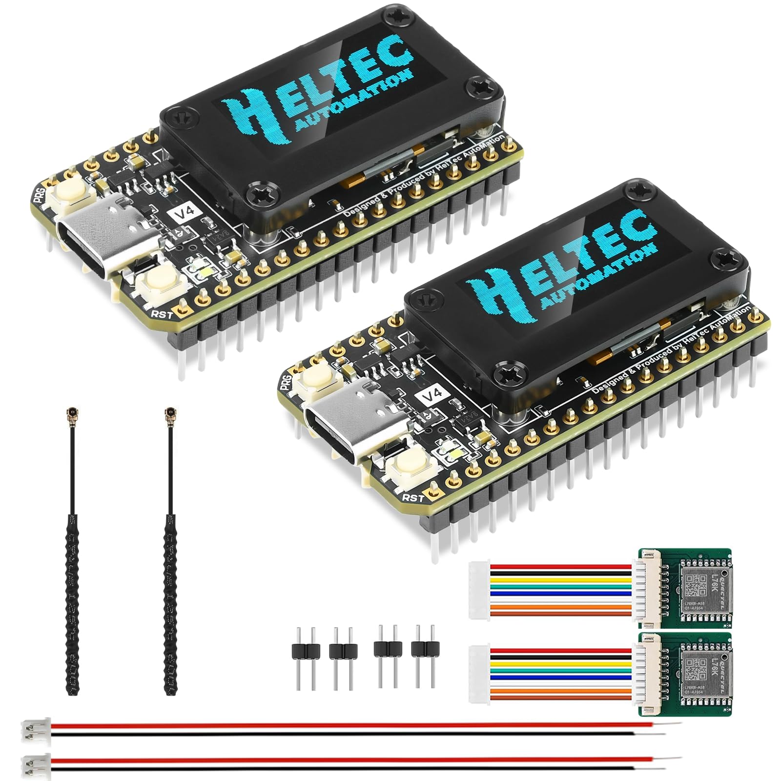 diymore 2PCS ESP32 LoRa V4 Entwicklungsboard, Verbessert ESP32 S3 LoRa Architektur, WLAN, Bluetooth, 2 MB PSRAM, 16 MB Flash, 863–928 MHz Antennen, unterstützt GPS und Solar mit L76 GNSS-Modul