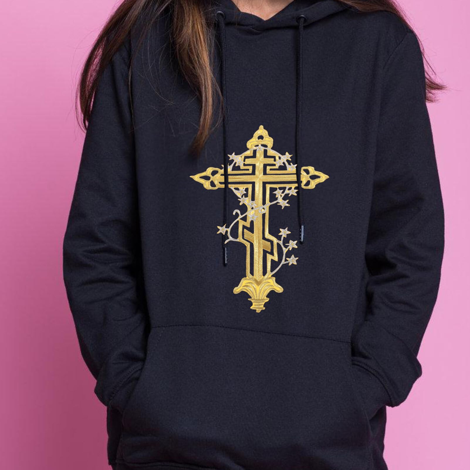 6 Stück Tempelritter Kreuz Aufnäher - Bestickte Klettpatches 65x77mm