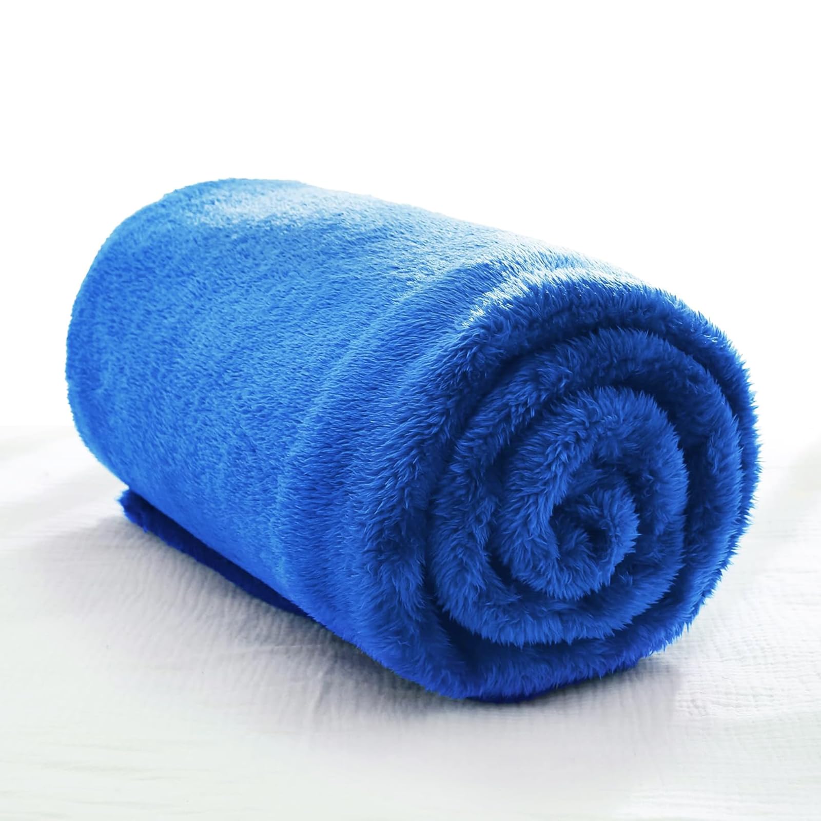Exclusivo Mezcla Plush Fuzzy Fleece Throw Blanket, Super Soft, Fluffy and Warm Blankets for Couch, Bed, All Season Use (40x50 Inches, Cobalt Blue)