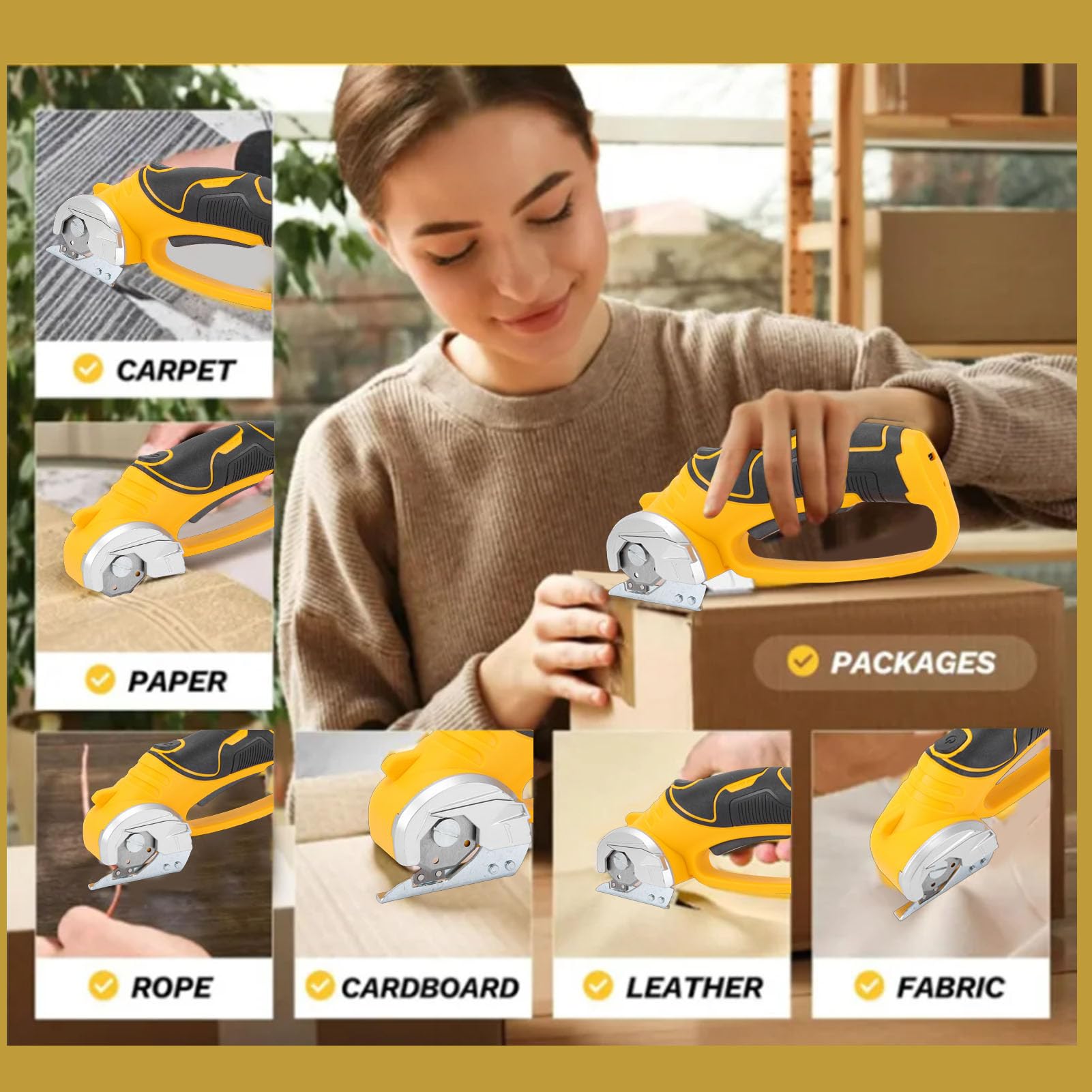 Changor Tijeras Eléctricas Inalámbricas, Profundidad de Corte de 6,5 Mm