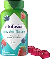 Vista 1 de Vitafusion Magníficas vitaminas gomosas multivitamínicas para cabello, piel y uñas, además de biotina y vitaminas antioxidantes C y E, sabor a