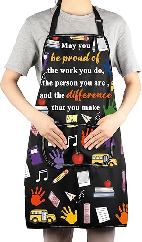 Miniatura 4 de JNIAP Delantal para maestros de jardín de infantes, regalos para maestros de prekínder para educador de humanos pequeños, delantal de domador humano
