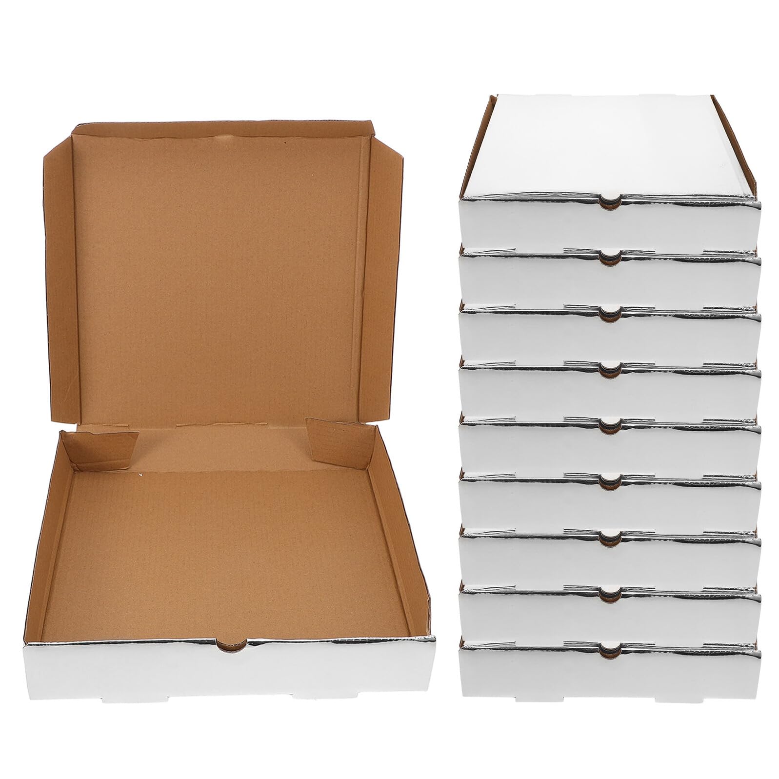 POPETPOP Caja de Pizza de Cartón Kraft Grueso para Llevar 10 Unidades Envase para Alimentos