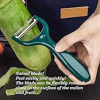 Vista 2 de Paquete de 2 peladores en forma de Y, mango antideslizante duradero y hoja afilada de acero inoxidable, peladores de patatas, repollo, zanahoria