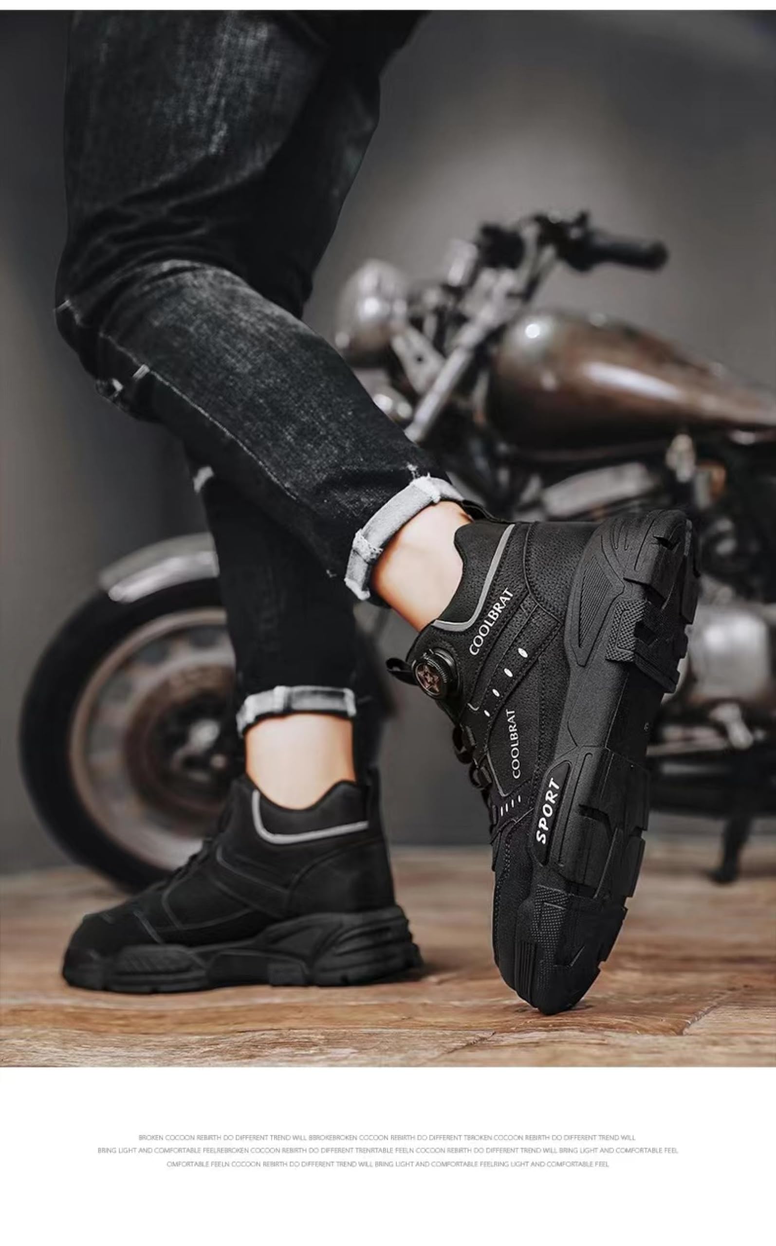 Amazon | バイクシューズ メンズ ライディングブーツ 厚底 オートバイ