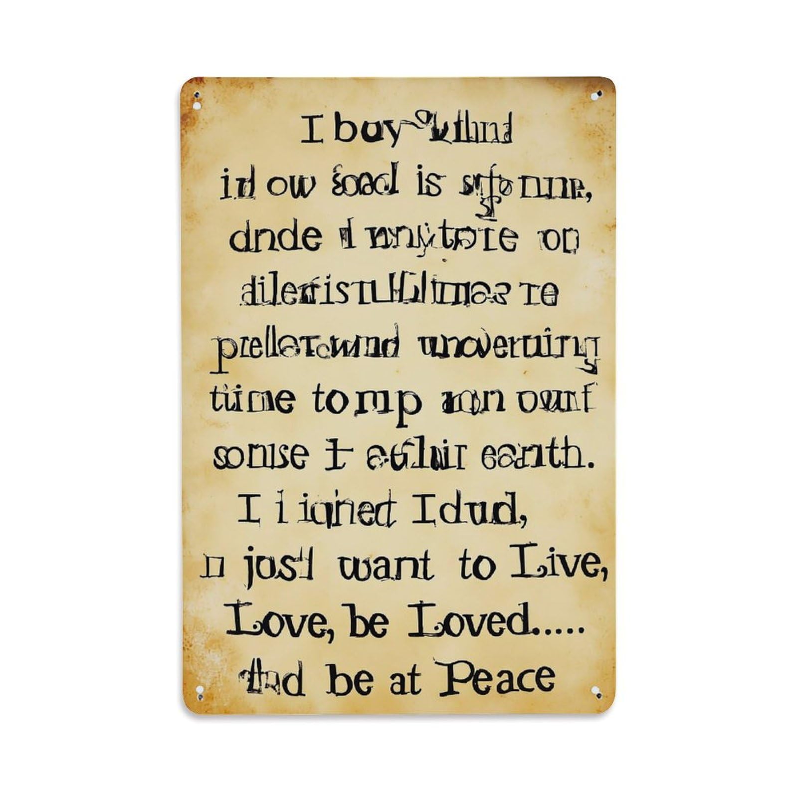 Nestemfo Vintage I Just Want To Live Tin Sign Metal Sign, Living Room,Bar, Home, Bedroom Wall Decor,Retro Metal Poster 8X12 Inches