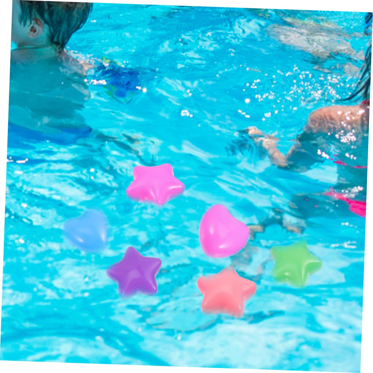 Palline per Piscina 80 Pezzi 80 a Forma di Stella e Cuore in Pe, Leggere e Colorate, per Tende da Gioco e Camerette, Set per Ragazzo Ragazza