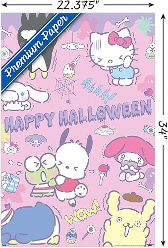 Miniatura 3 de Trends International Hello Kitty and Friends 20 Kawaii Horror - Póster de collage de pared, 34 pulgadas de largo x 22.4 W, versión premium sin marco