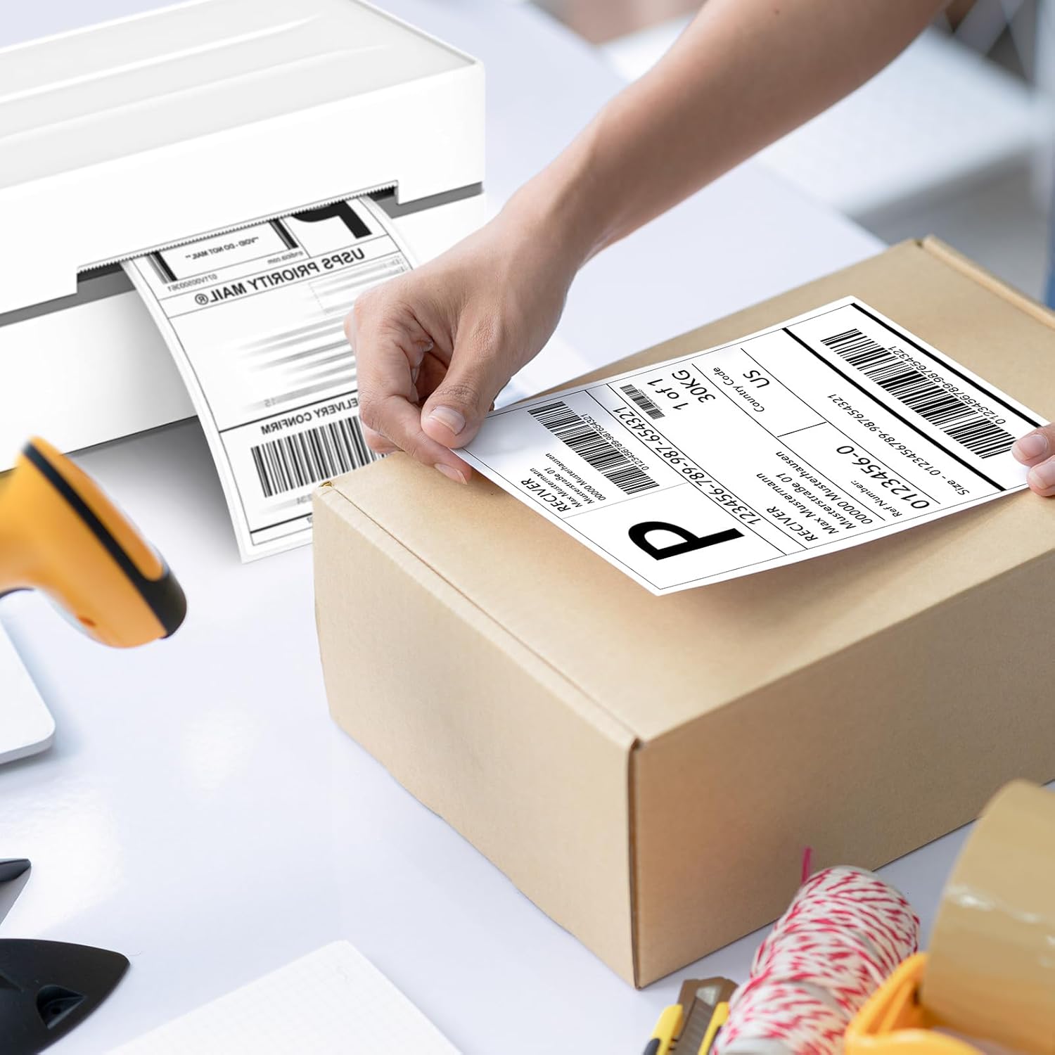 Fuxury Thermal Labels 4x6 200 Labels Fanfold Direct Shipping Label with Perforated and Strong Adhesive Mailing Stickers Paper Thermal Printer Sticker for Most Printer Shipping Supplies - Image 7