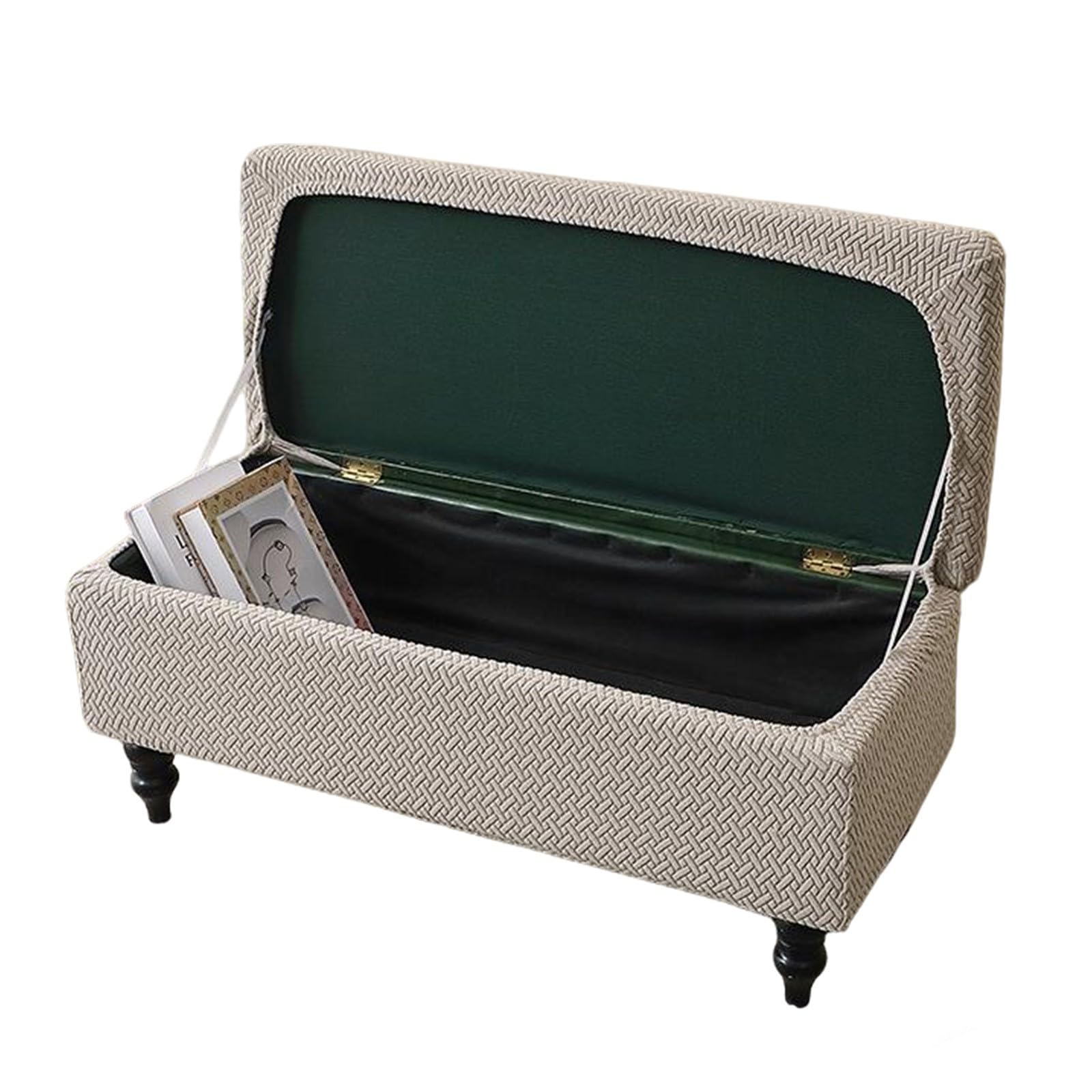 Housses de ottomane élastiques lot de 2 pour repose-pieds de rangement rectangulaire