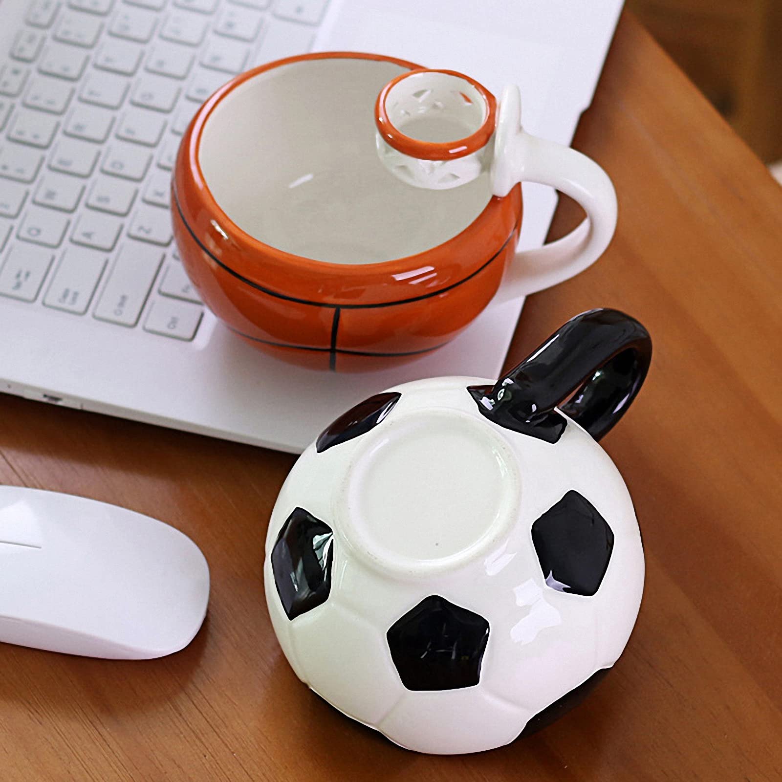 Tazza da Basket/Calcio in Ceramica Creativa con Manico, Scuola Personale/Ufficio/Tazza da casa/Tazza d'Acqua, Tazza da caffè per Bambini, insalatiera di Frutta