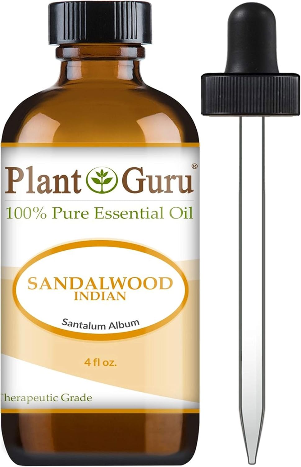 Plant Guru 4 oz Sandalwood (East Indian Mysore) Undiluted Pure Therapeutic Grade Essential Oil