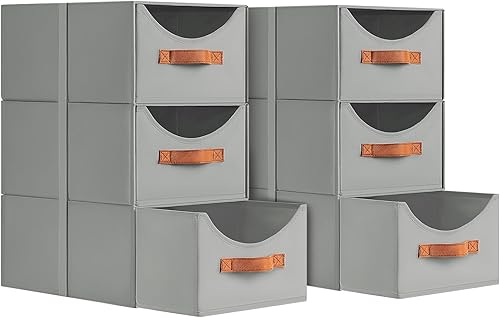 Miniatura 11 de Organizadores grandes de armario, cajones de almacenamiento para ropa, contenedores de tela con asa, contenedores organizadores plegables para