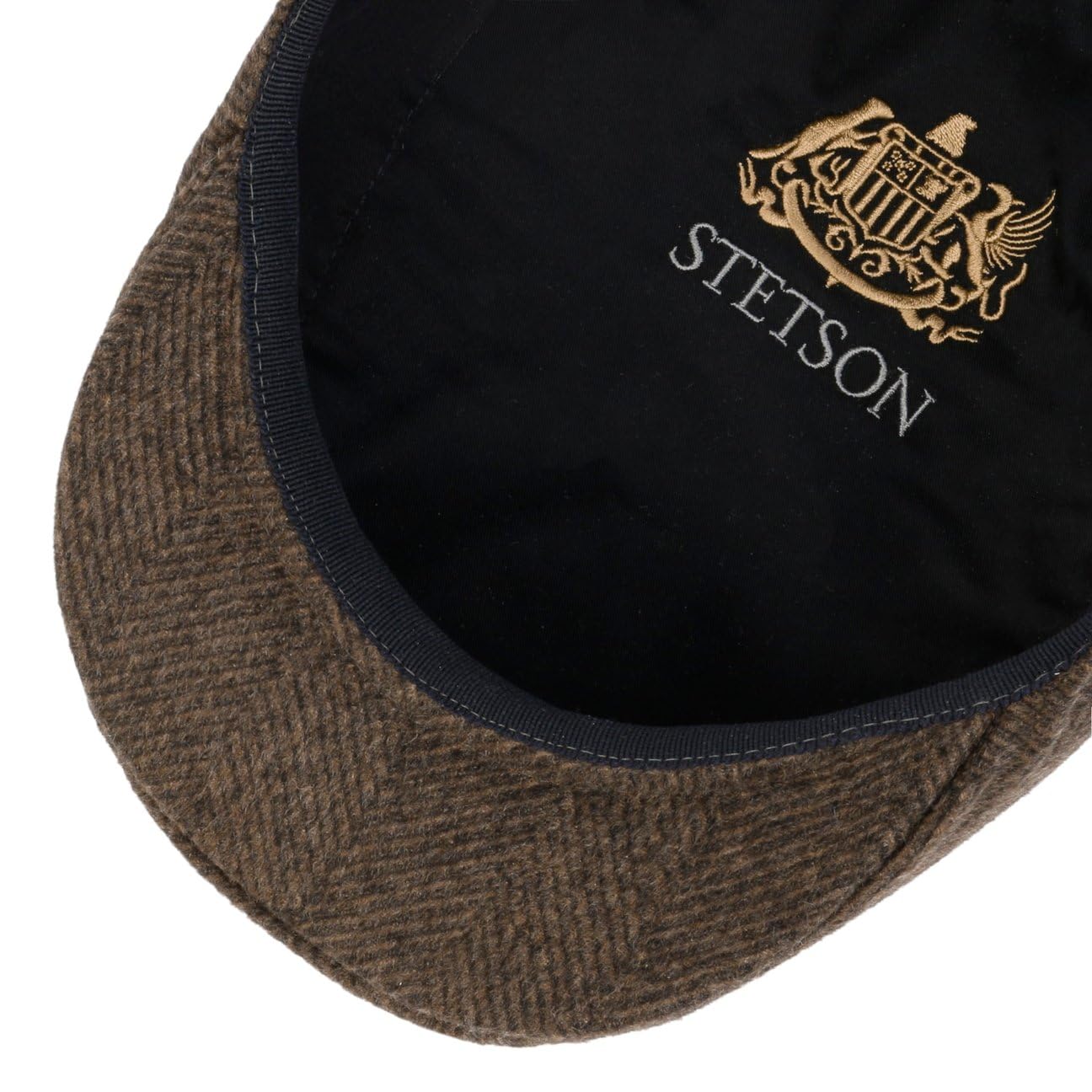 Stetson Bardsey kaszmir płaska czapka z daszkiem męska – Made in Germany z daszkiem, na jesień, zimę, jesień, zimę, 58 cm, brązowa