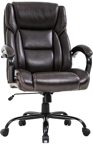 Vista 9 de BestMassage Silla de oficina grande y alta, 500 libras, escritorio barato, respaldo alto, silla de computadora ergonómica ejecutiva de poliuretano