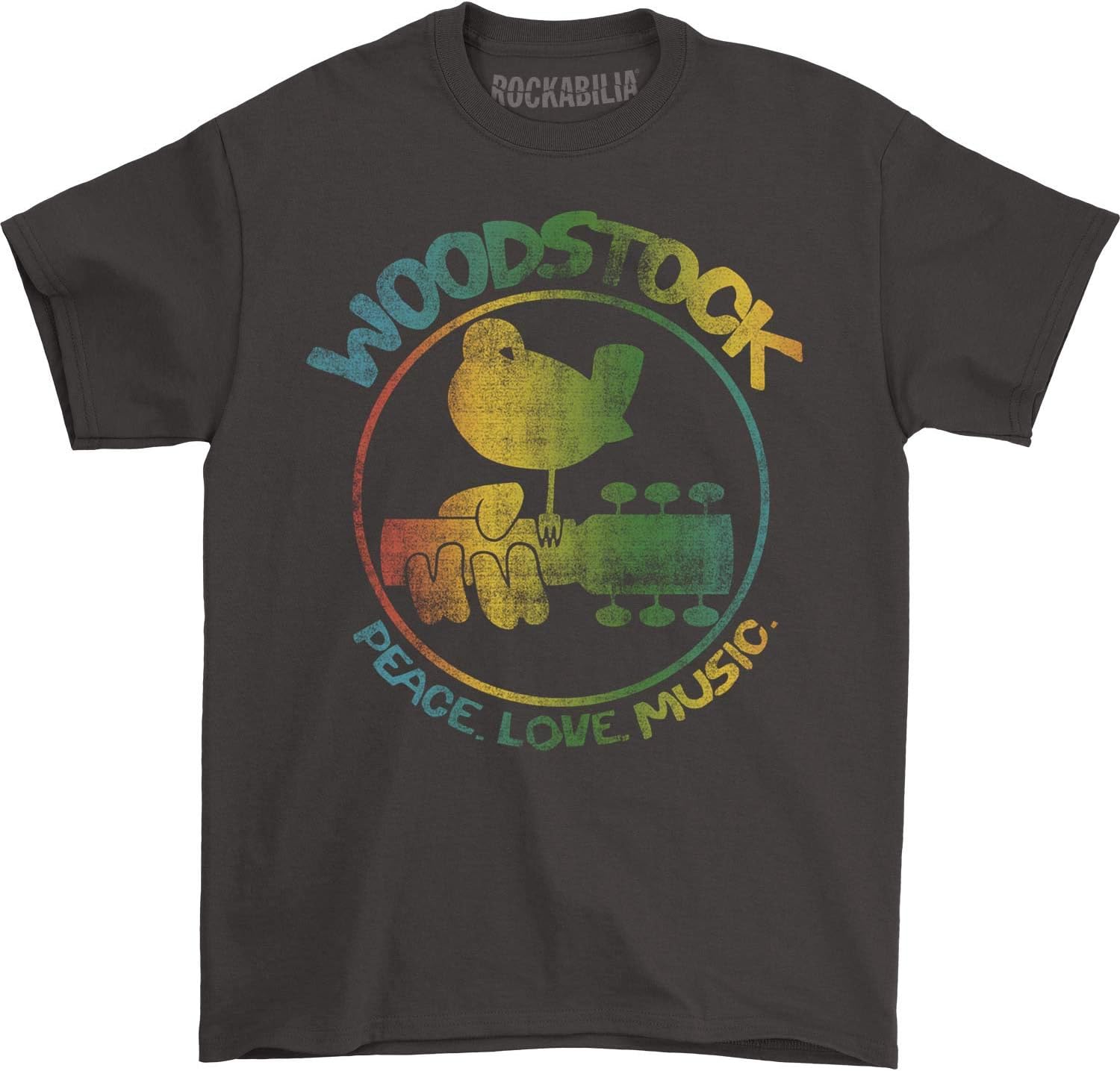 Woodstock Men's Colorful Logo Slim Fit T-Shirt Coal
