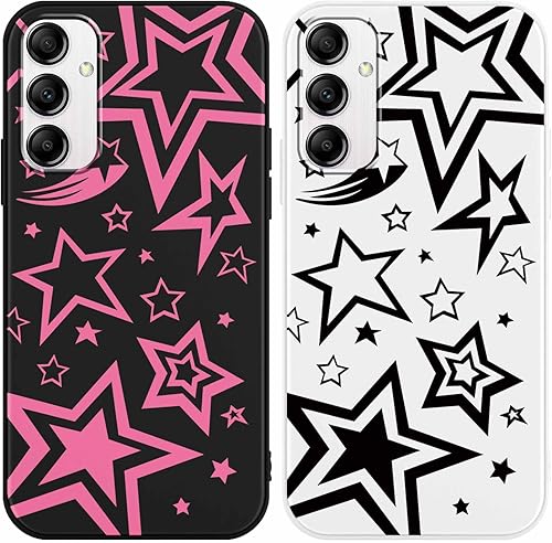 Yomjew 2 Pack Cute Pink Girly Star Phone Case for Samsung Ga