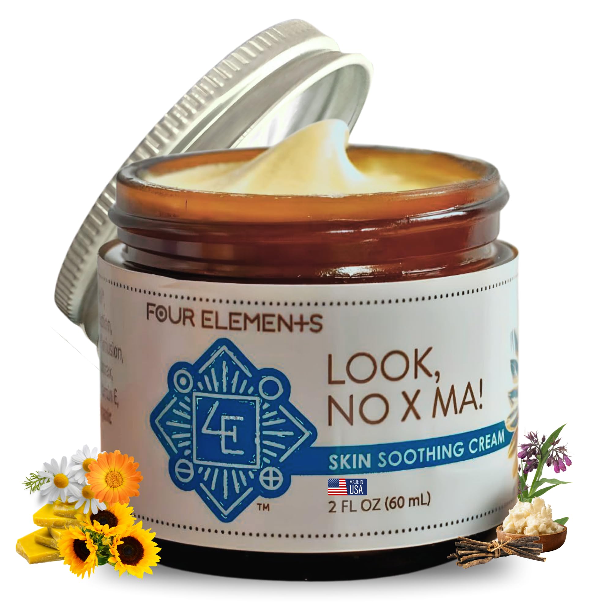 Amazon.com : Look NO X MA Skin Soothing Cream 2 OZ | 100% Organic