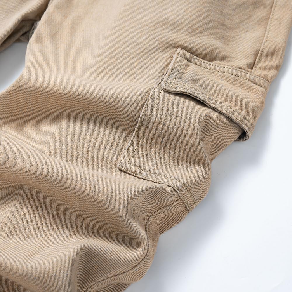 Men's Jeans Straight Biker Denim Pants Patchwork Casual Multi-Pocket Male Jean - Image 6