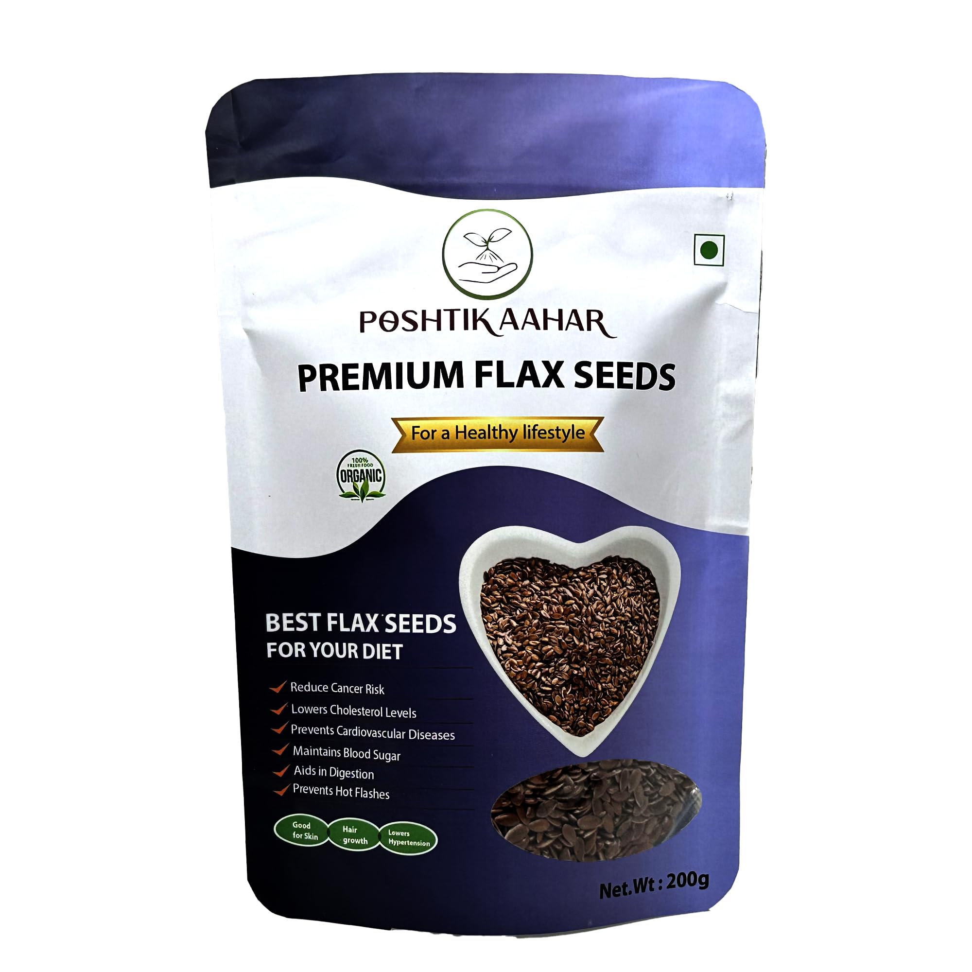 Poshtik Aahar Flax Seeds 200g - Alsi Seeds | Flax Seeds for Hair Growth | Raw Seeds for Eating | Source of Iron & Dietary Fibre | Rich in Protein Flax Seeds for Hair Growth | Seeds for Eating (B0DF2RTX7F) Amazon Price History, Amazon Price Tracker