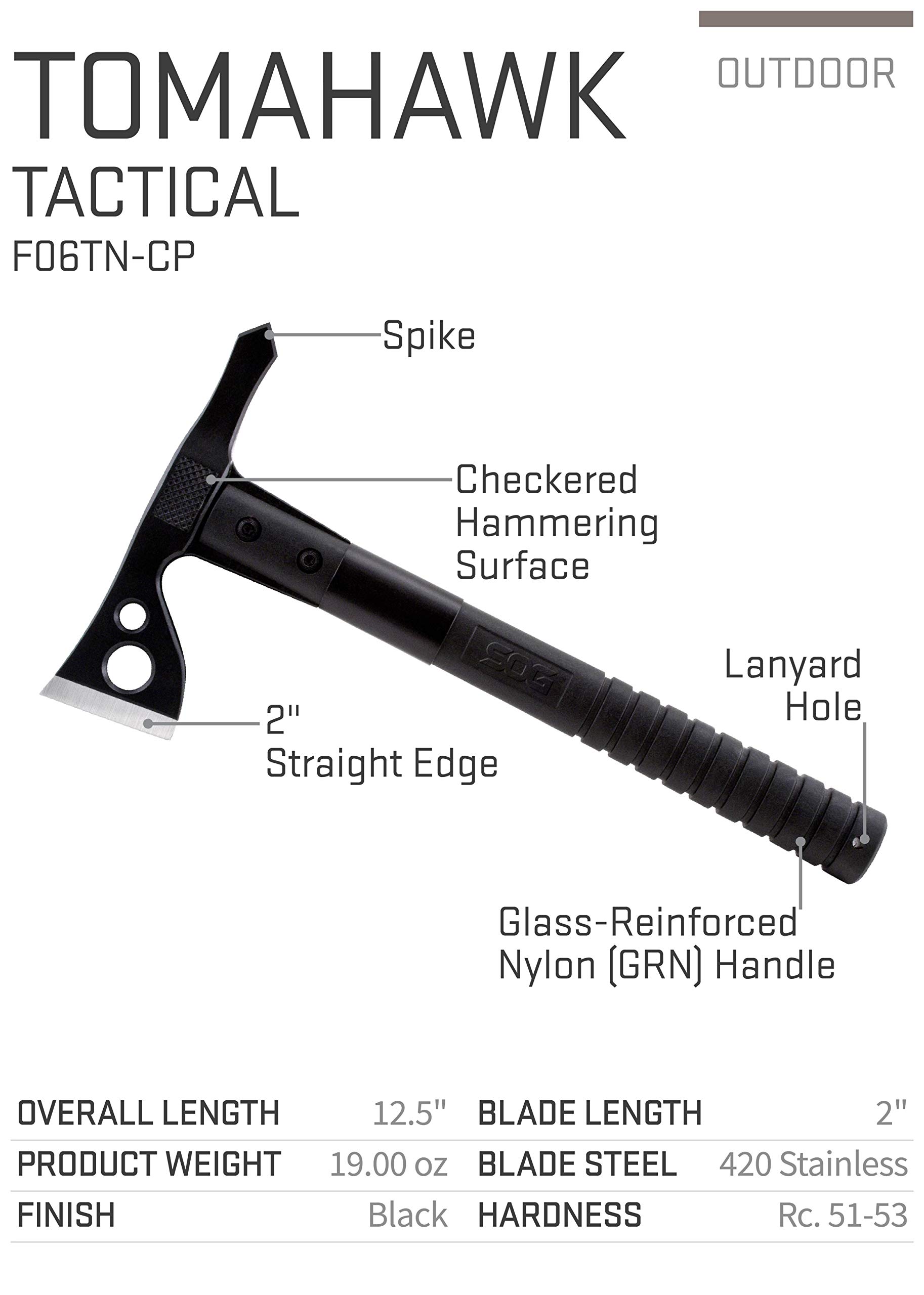 SOG FastHawk Lighter, Faster, Agile Throwing Hatchet, Versatile