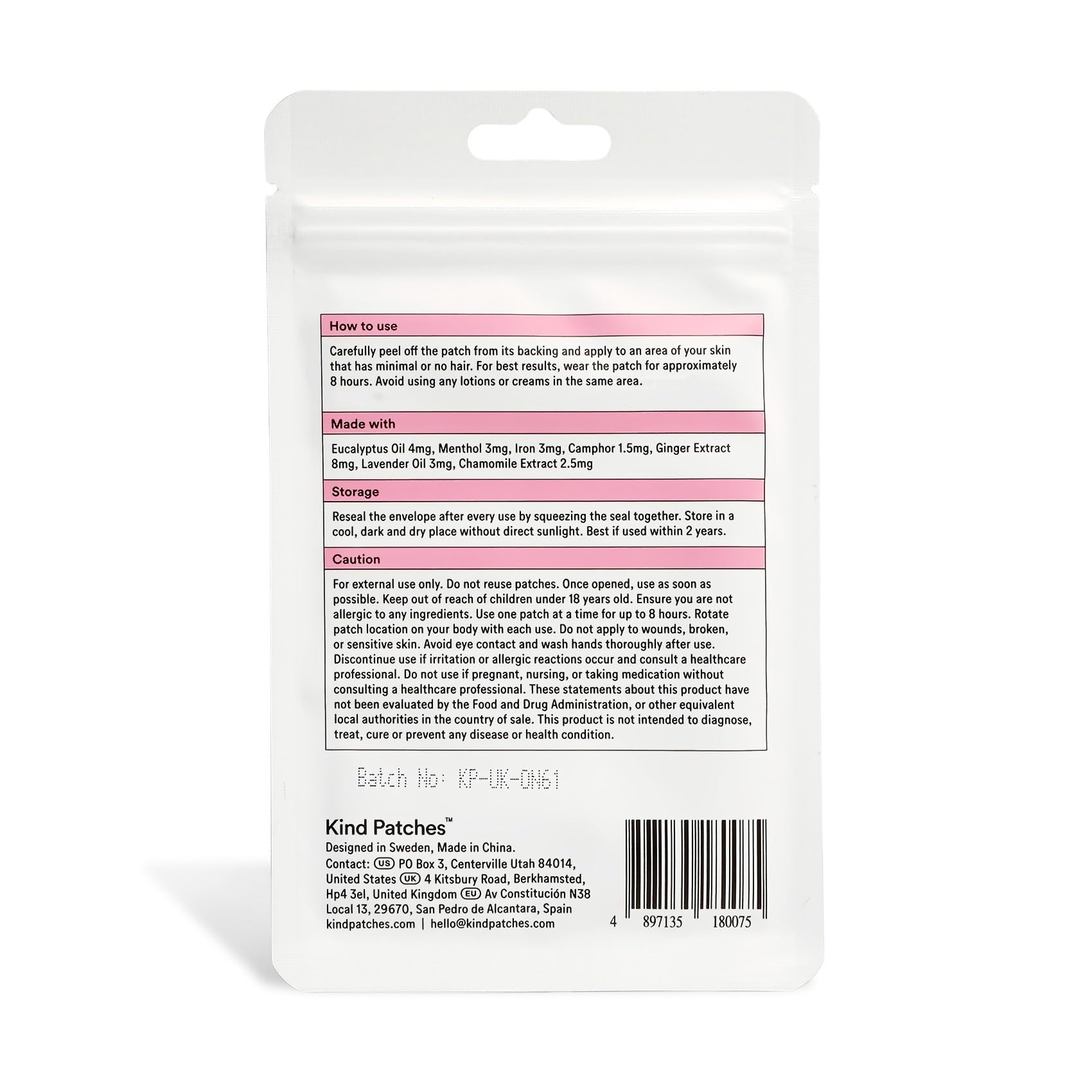 Kind Patches Period Patches - Period Relief Iron Patches with Menthol, Camphor and Chamomile - Menstrual Relief with Lavender Essential Oil - 30 Count — Amazon image 4