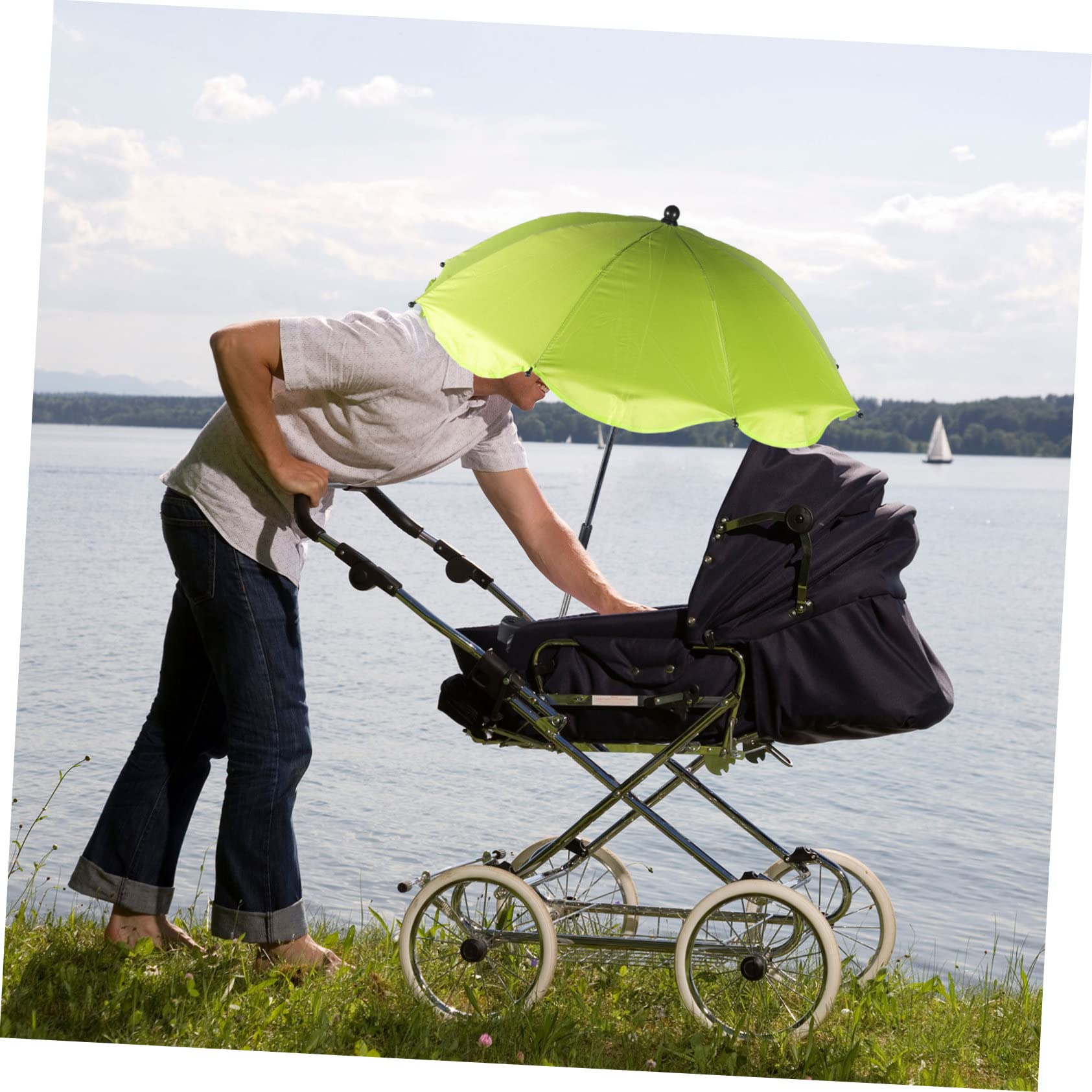 ibasenice 2 Piezas paraguas de cochecito sombrilla cochecito bebe accesorios carrito bebe paraguas para cochecito kid umbrella carro cochecito de viaje paraguas con clip para cochecito paño