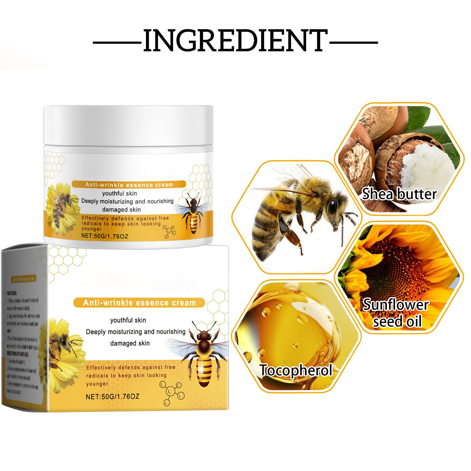 Bee Venom Anti Wrinkle Face Cream for Stretch Mark & Scar Treatment - Image 2