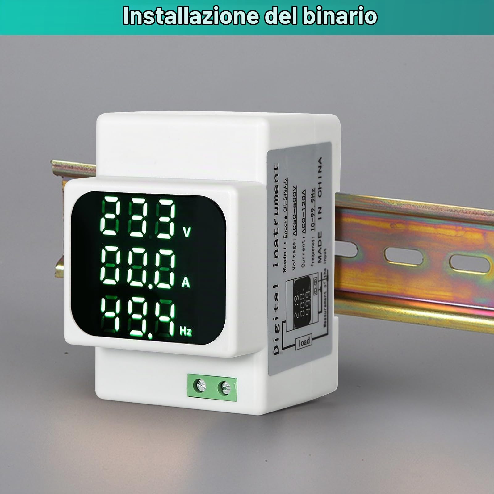 DEWIN Voltmetro Amperometro, AC50-500V Amperometro Voltmetro Digitale Misuratore di Tensione su Guida Din con Montaggio su Guida Din