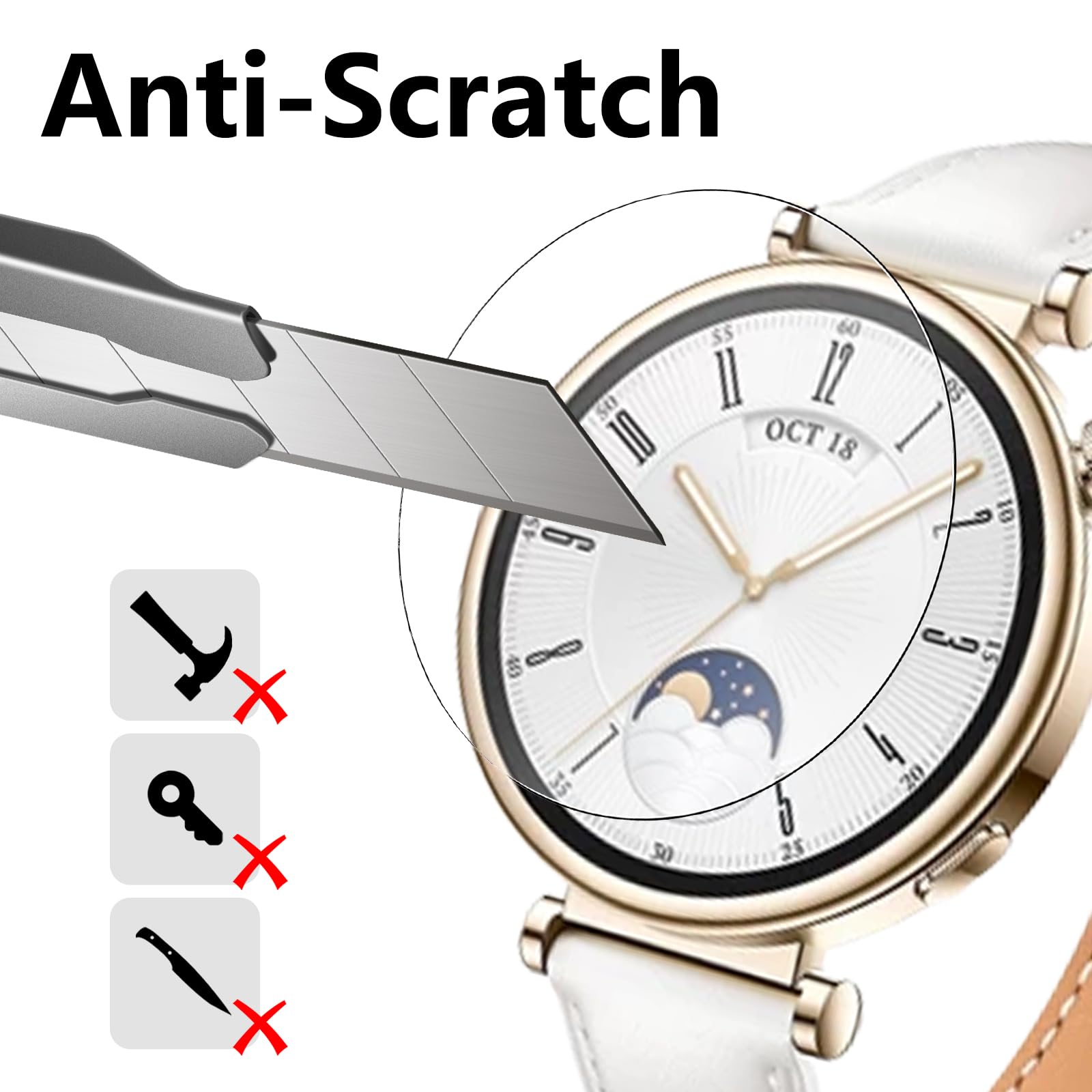 6 sztuk folii ochronnej do Huawei Watch GT 6 41 mm / GT 5 41 mm / GT 4 41 mm, HD folia ochronna ze szkła hartowanego, odporna na zarysowania, bez pęcherzyków powietrza
