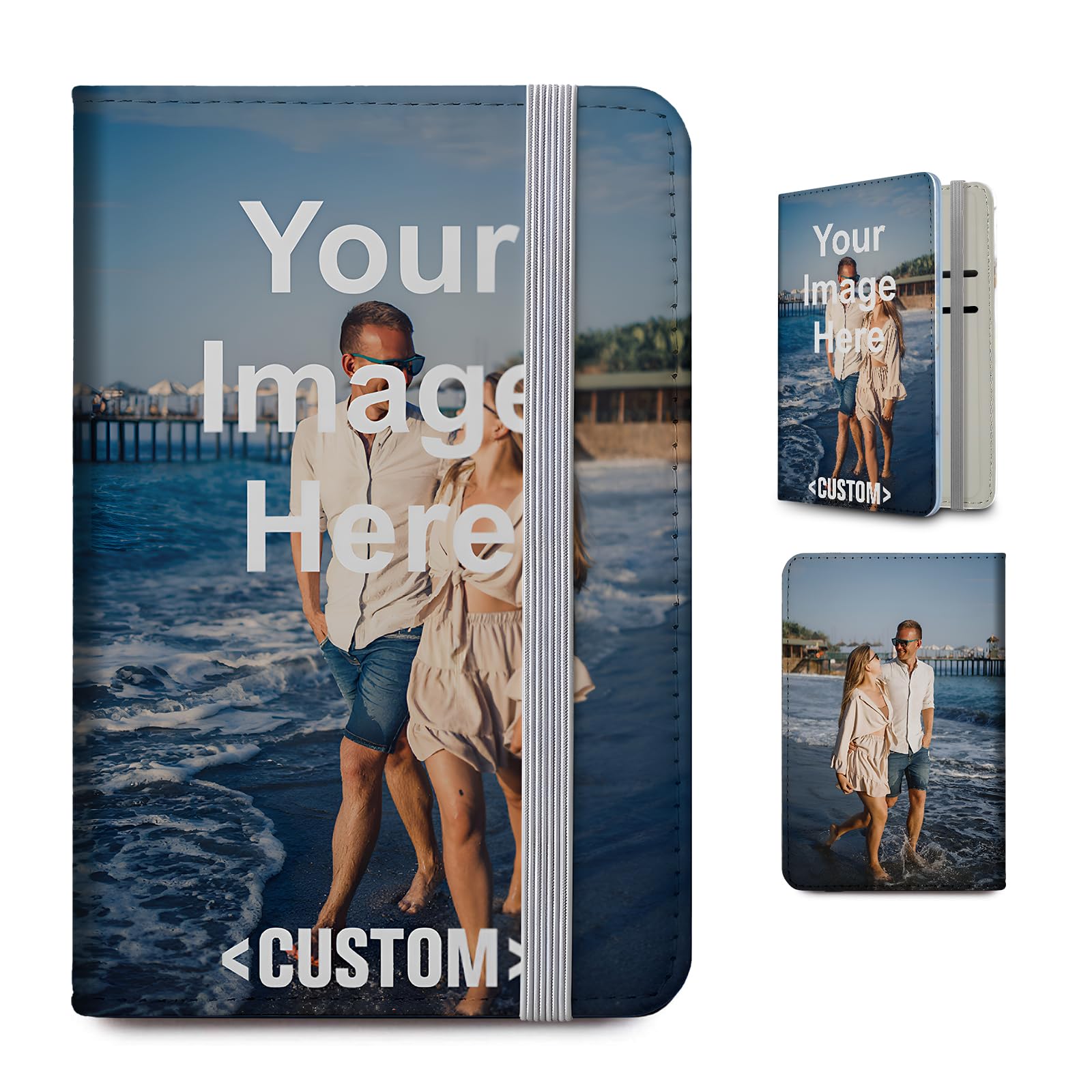 Personalized Passport Holder - Custom Travel Wallet Passport Cover with Card and Ticket Slot Customized PU Leather Protector Cover Passport Case Gift