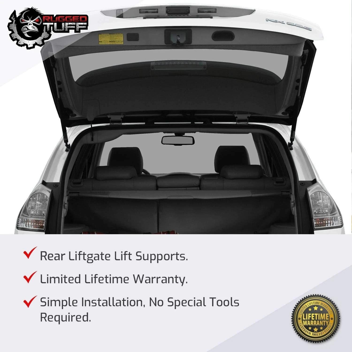 Lift Support Shocks Struts for 2004 2005 2006 2007 2008 2009 Lexus RX330 RX350 RX400h RX 330 350 400 Rear Hatch Trunk Gate Door Gas Springs Arms Pair SG229033 6135 68950-0E021 (Without Power Lifting)